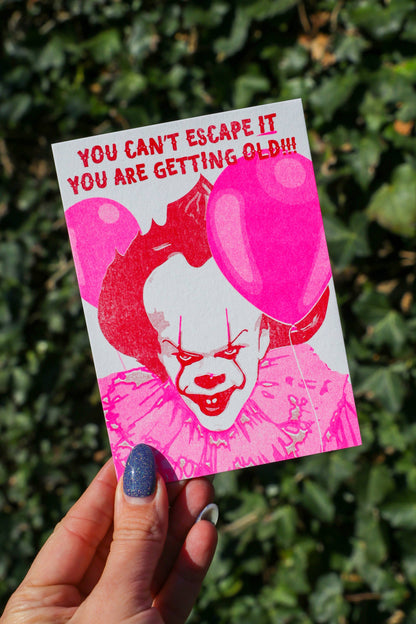Pennywise Postcard You Can't Escape IT Risoprint