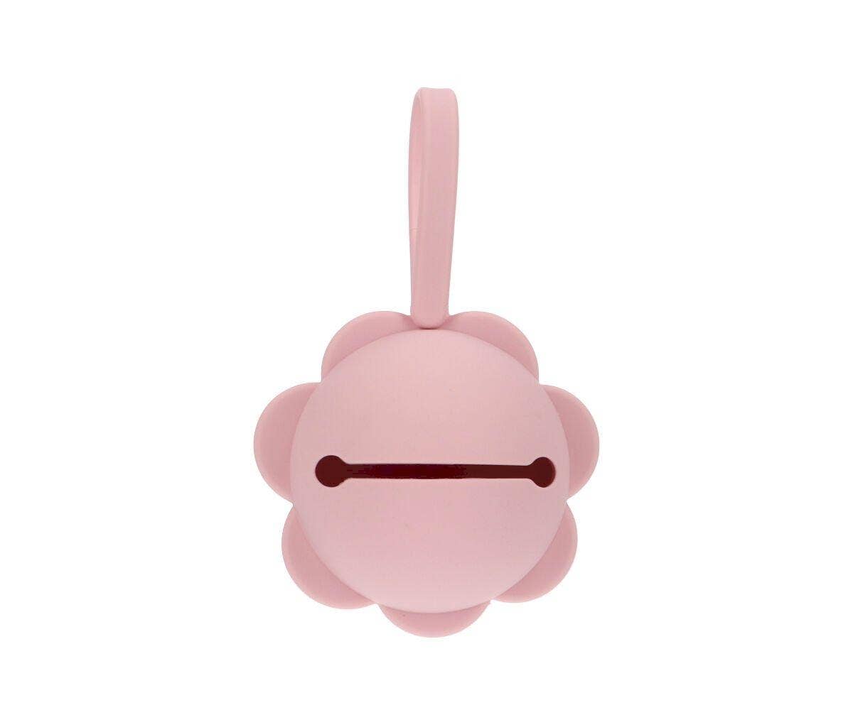 Porte-sucette en silicone Fleur rose