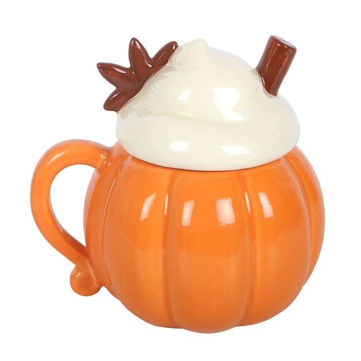 Mug Citrouille Crème avec Couvercle – 400 ml