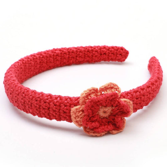 Headband with flower - Red