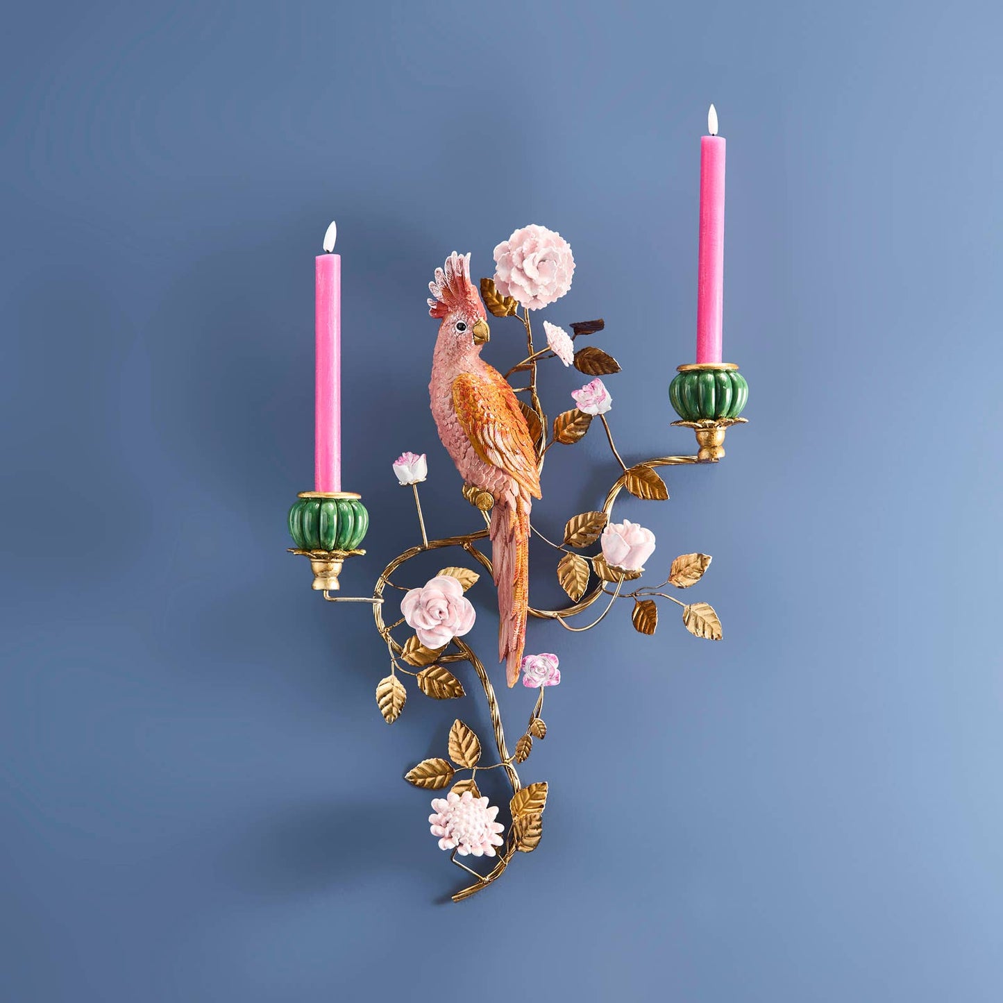 Chandelier Perroquet Orange/Or 39,5 x 12 x 59 cm