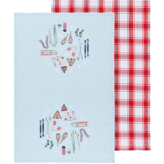 Ensemble de 2 torchons imprimés Alpine Adventure