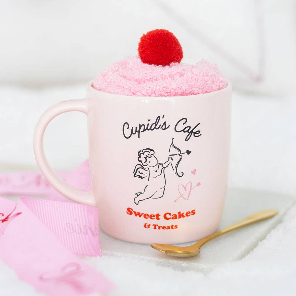 Cupid's Café Cup, Spoon and Socks Set