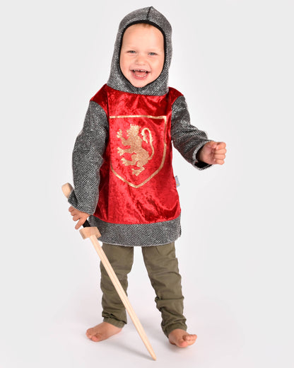 Red Knight Tunic with Hood 98-104 cm 2-4 years