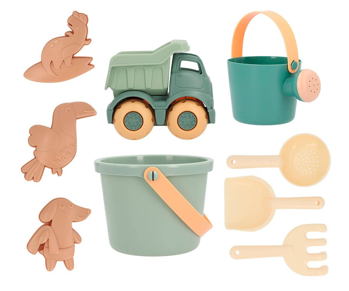 ensemble de jouets de plage vert mer
