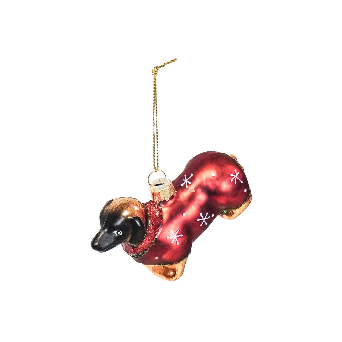 Suéter navideño con forma de Dachshund y bola navideña