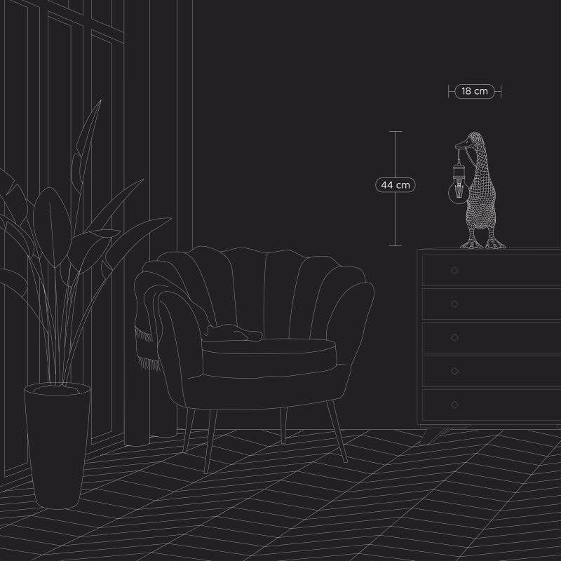 Candeeiro de mesa em forma de pato "Filho de um Pato" Dourado