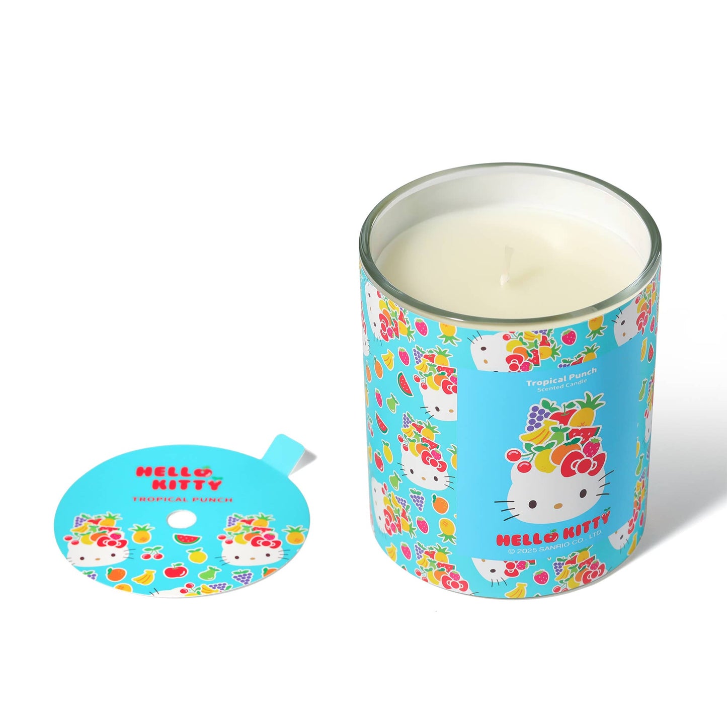 Bougie Bleue Imprimé Original Hello Kitty, Parfum Punch Tropical