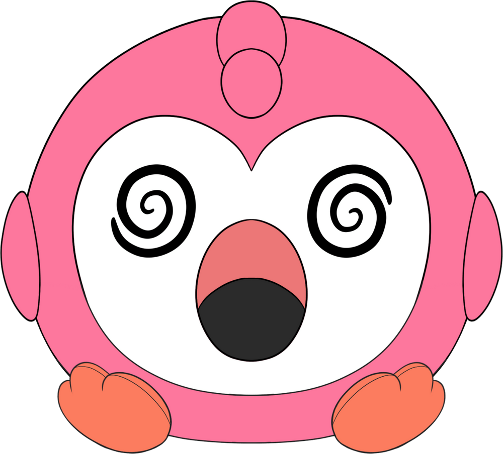 Dizzy Flamingo Stickie (6in)