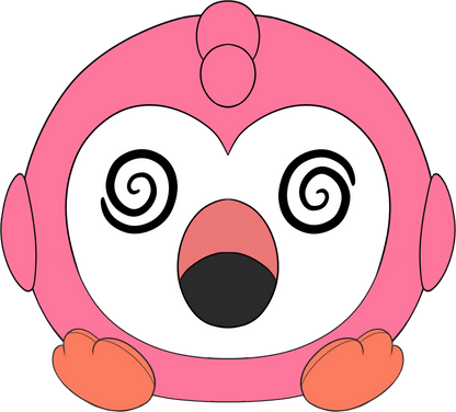 Dizzy Flamingo Stickie (6in)