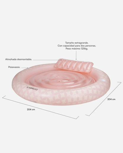 Flotador tanning pool redonda rosa - LUNA