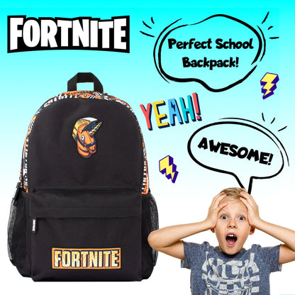 Fortnite Orange Sac à dos scolaire garçon