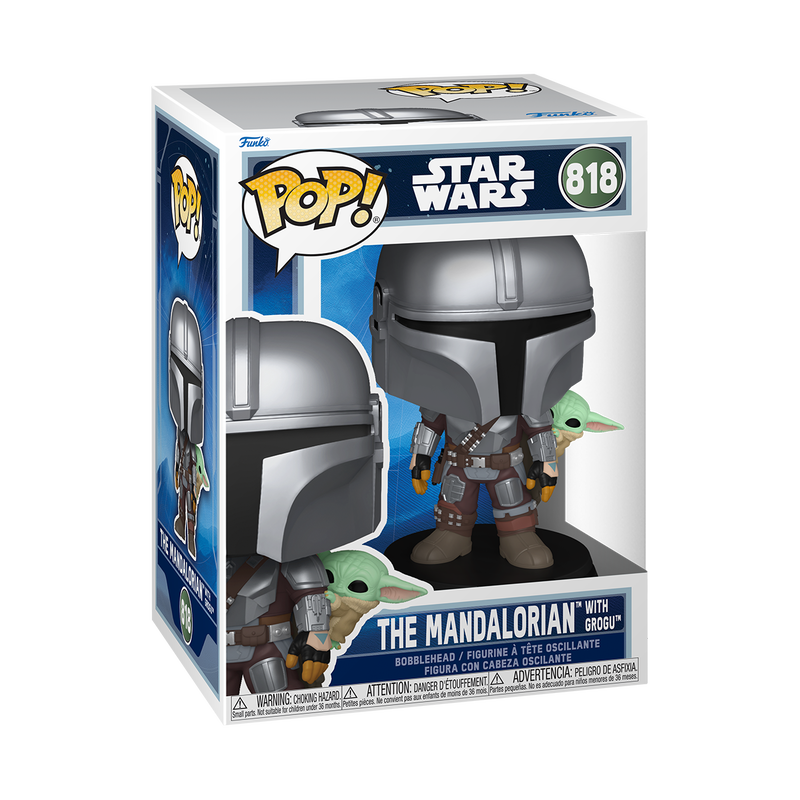Pop! The Mandalorian with Grogu (On Back) #818 - vue officielle Funko 2