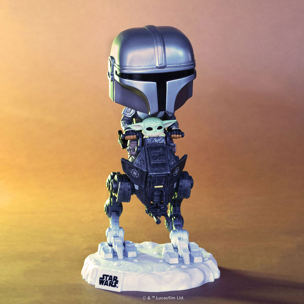 Pop! Rides Deluxe The Mandalorian with Grogu in Imperial Remnant AT-RT #837 - lifestyle