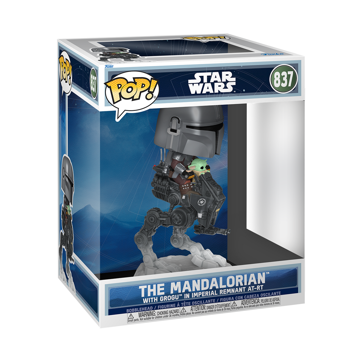 Pop! Rides Deluxe The Mandalorian with Grogu in Imperial Remnant AT-RT #837 - vue 2