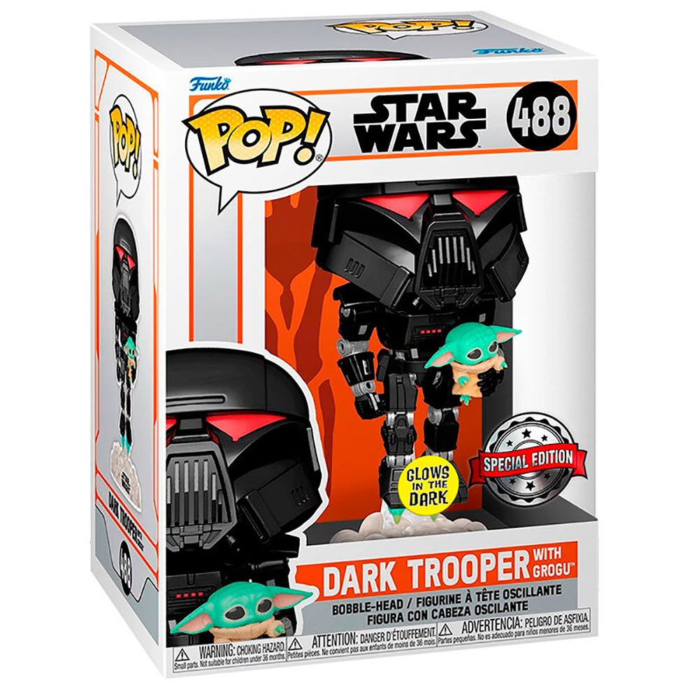 Pop! Dark Trooper avec Grogu (Glow)
