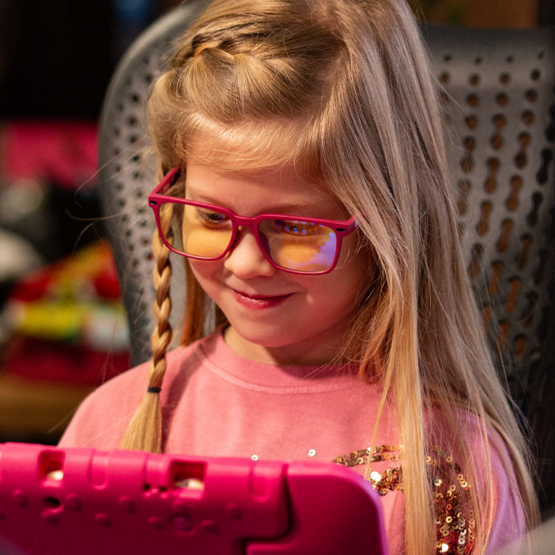 Lunettes Gaming Enfant Anti-Lumière Bleue - Rose