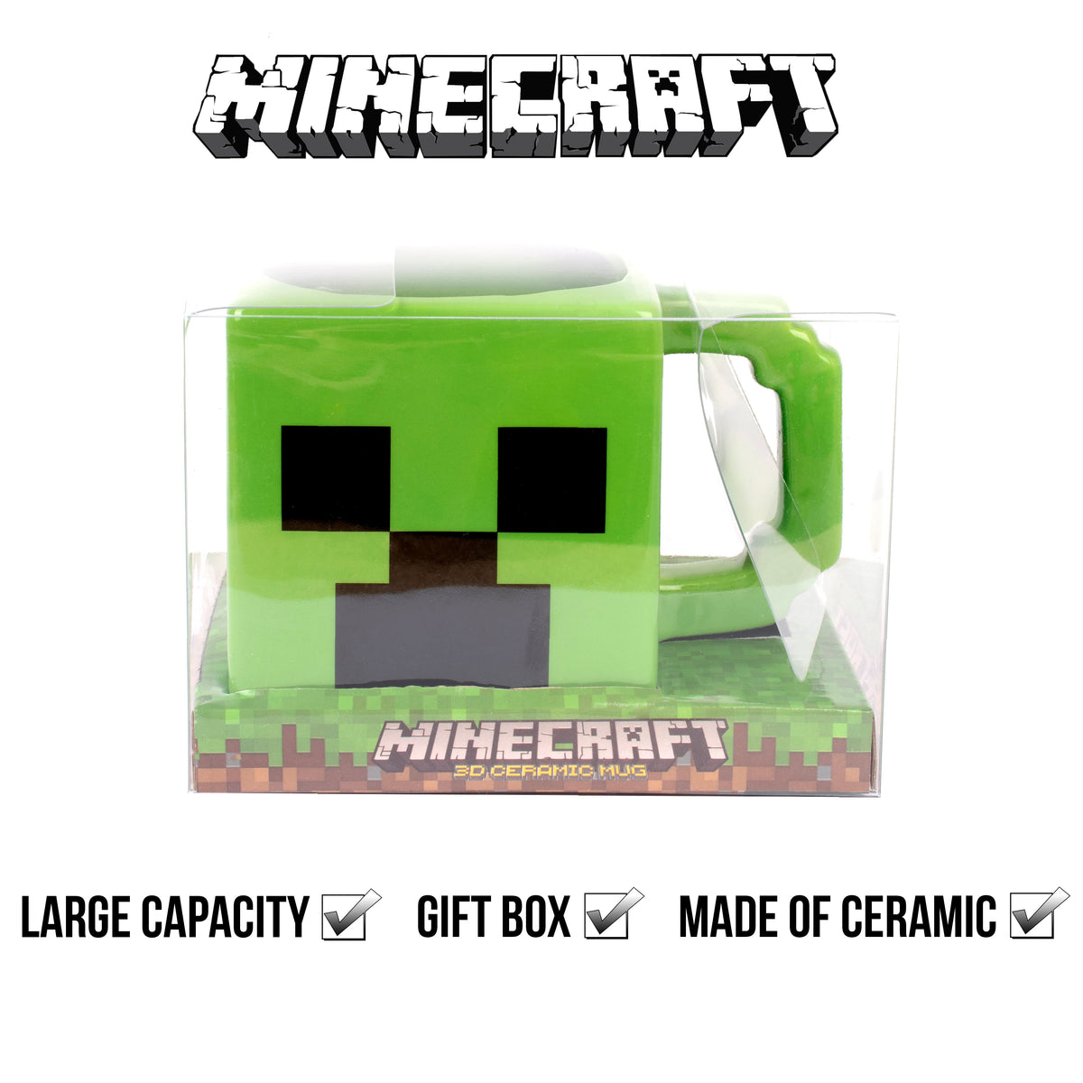 Mug Minecraft Creeper vert en céramique – 600 ml