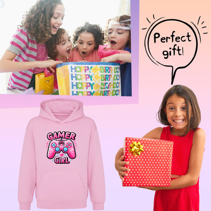 Fringoo gamer Sweat à capuche rose fille Cotton Rich Soft Hooded Sweatshirt- gamer Pad rose