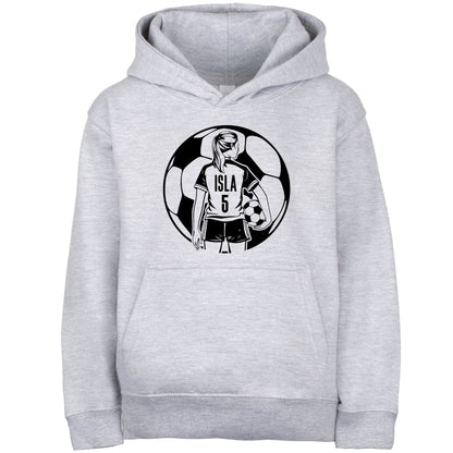 Fringoo football Sweat à capuche gris fille Cotton Rich Soft Hooded Sweatshirt- football Ball fille gris