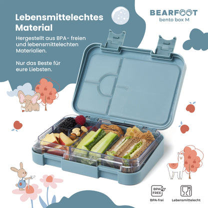 Brotdose Kinder mit Fächern, Lunchbox - Hund&Katze blau