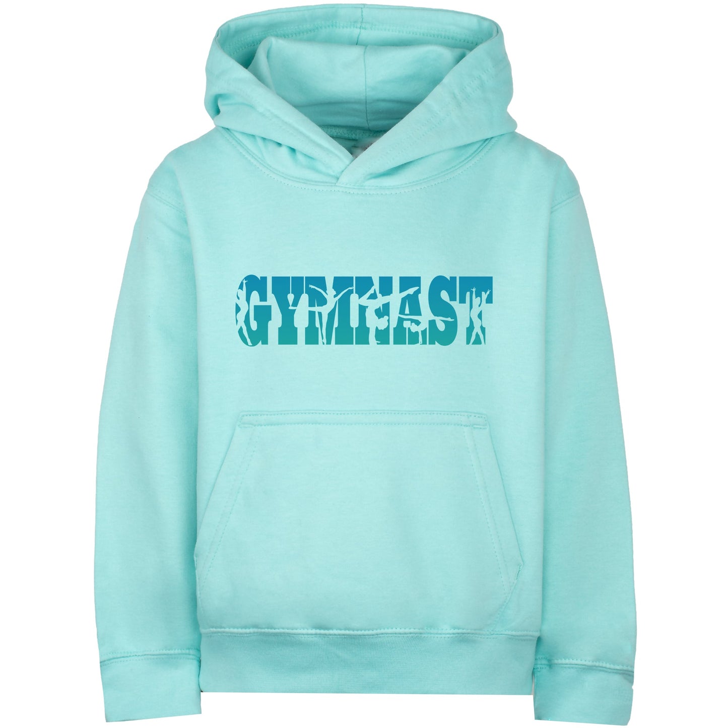 Fringoo Gymnastic Sweat à capuche for enfant Cotton Rich Soft Hooded Sweatshirt- Gymnast turquoise
