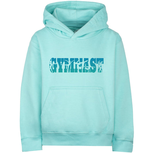 Fringoo Gymnastic Sweat à capuche for enfant Cotton Rich Soft Hooded Sweatshirt- Gymnast turquoise