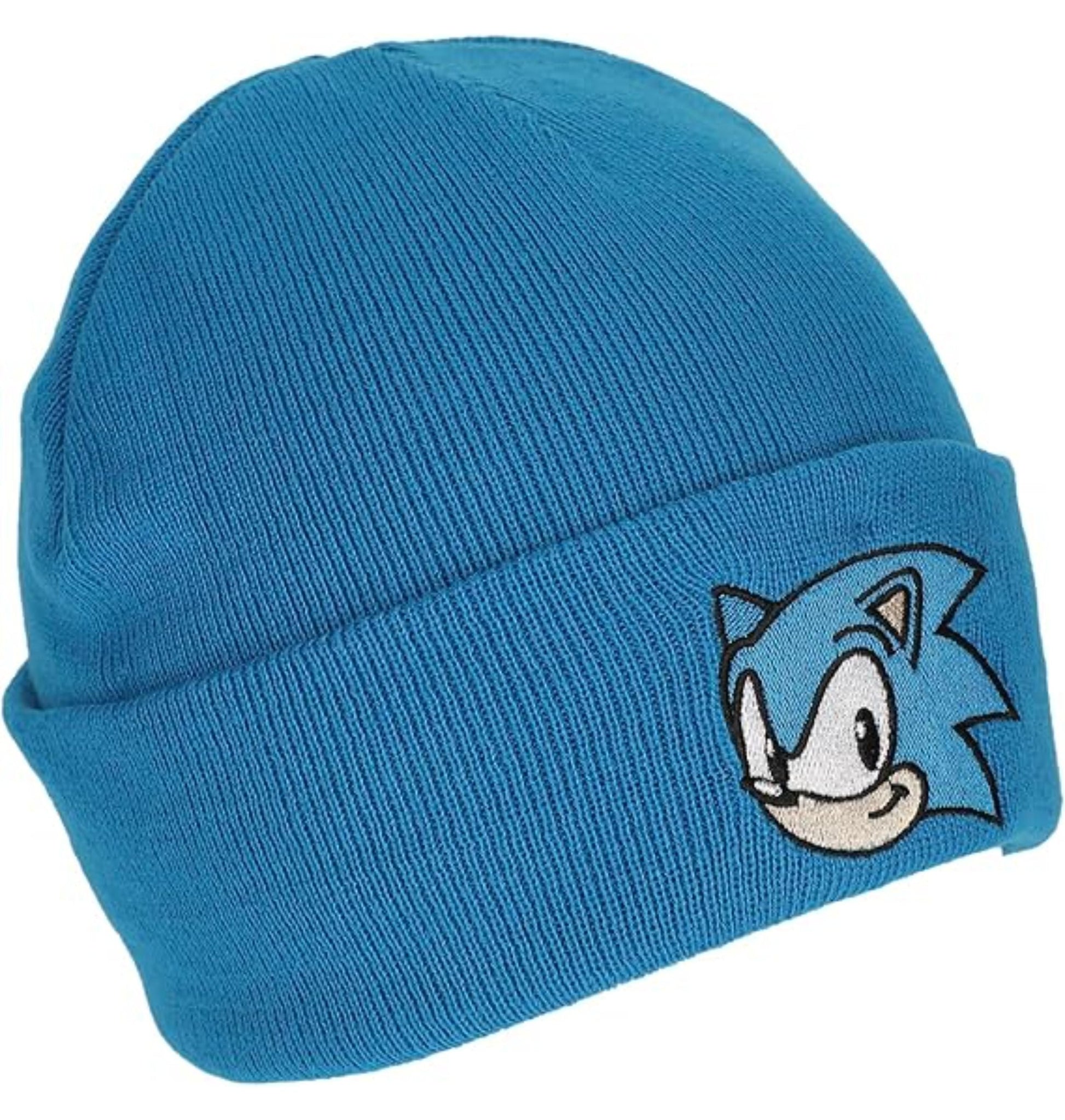 Bonnet côtelé bleu Sonic avec logo