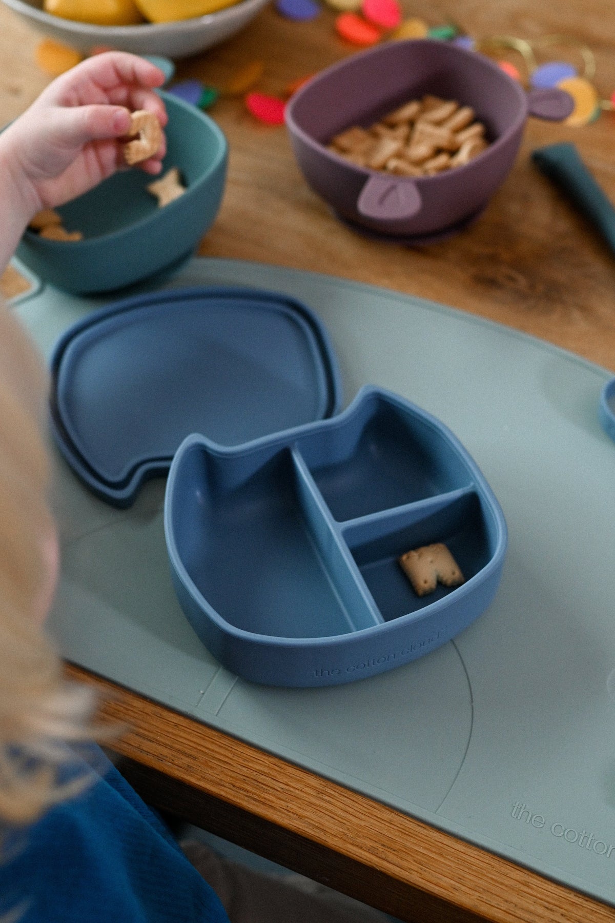 Bol à manger Lili l'ourse silicone Océan