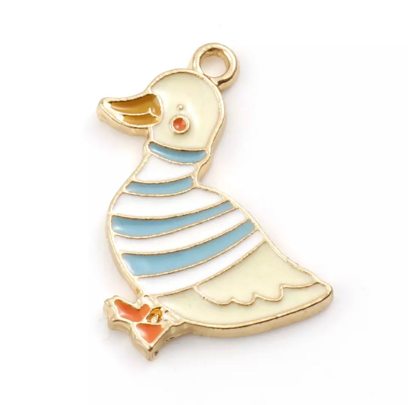 Charm Canard Marinière | Breloques et pendentifs canard