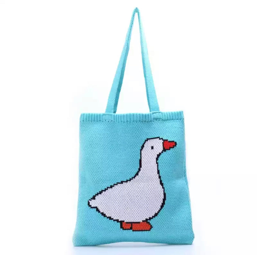 Knitted Duck Tote Bag