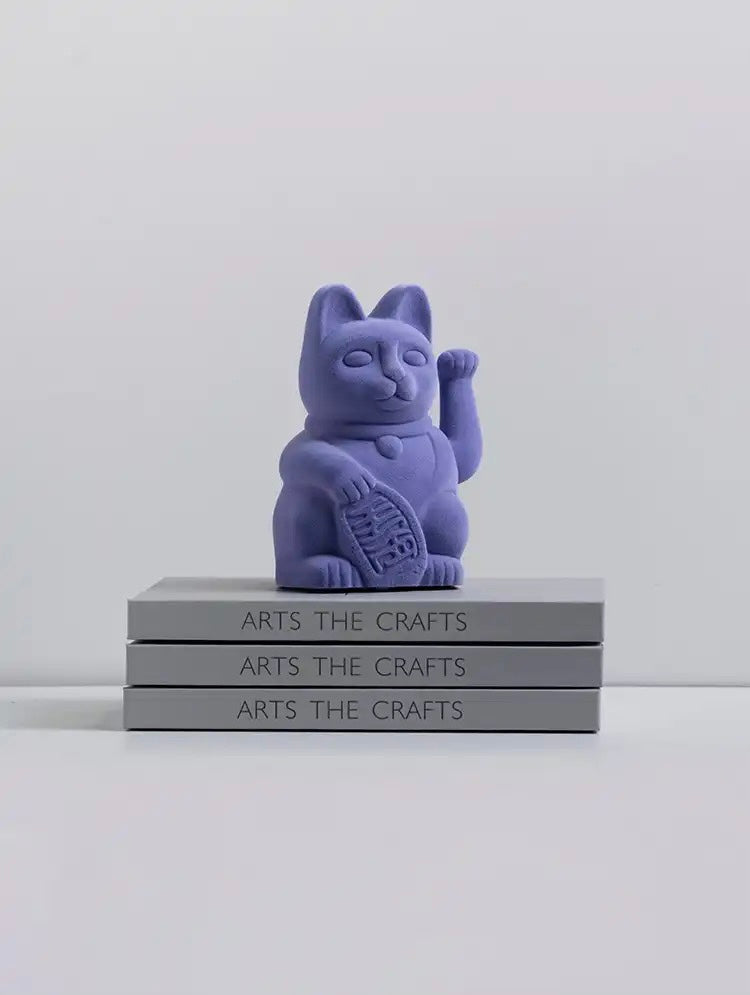 Chat Chanceux Velours Violet