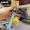 サル、アヒル、女の子のキーホルダー