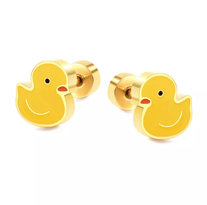 Yellow Duck Earrings