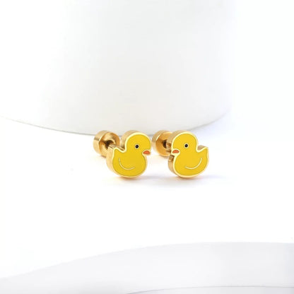 Yellow Duck Earrings