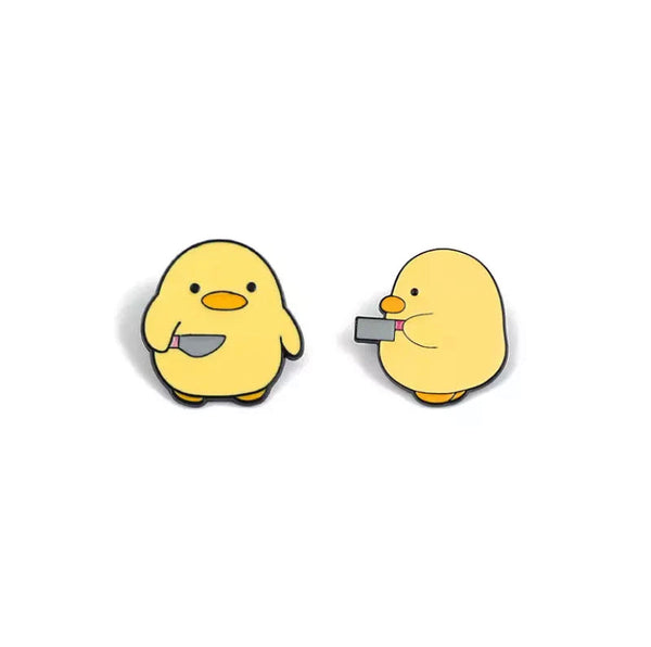 Pins Canard Jaune Couteau