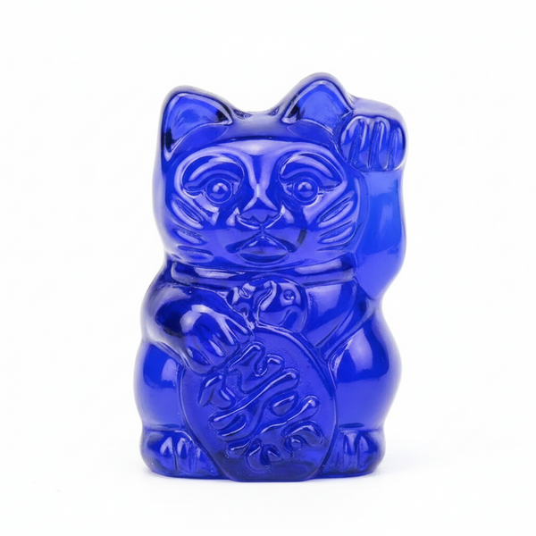 Estatueta Gato Azul da Sorte