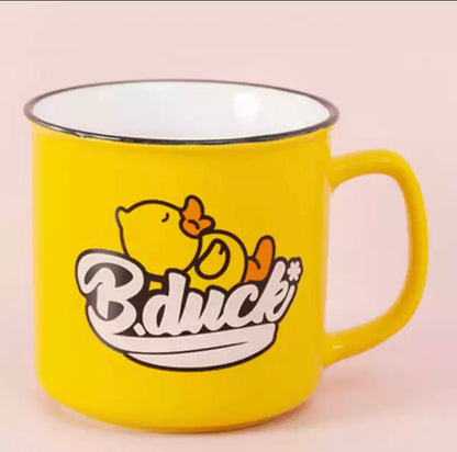 Caneca de pato amarelo dormindo