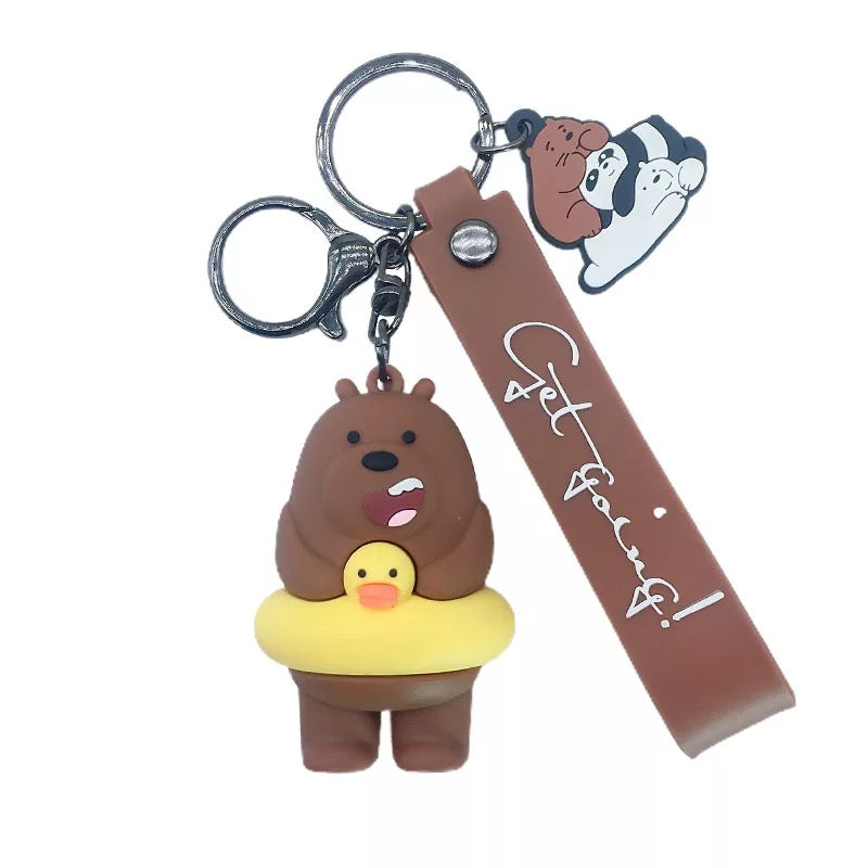 Bear porta -chave com bóia de pato