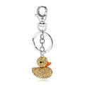 Portachiavi a forma di anatra con strass