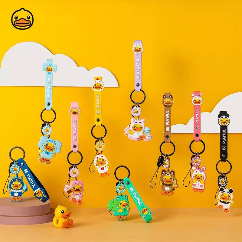 Sleutelhanger met eend en olifant