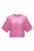 T-shirt court rose en éponge