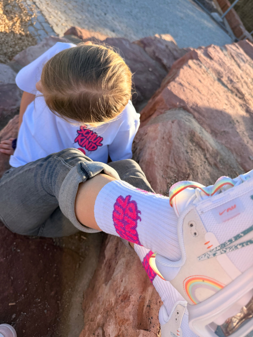 Chaussettes Schulkind Graffiti rose