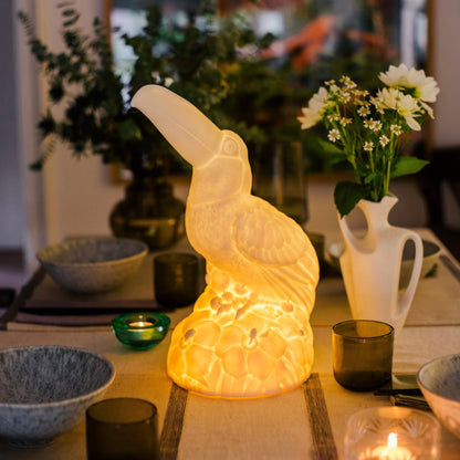 Modern ivory table lamp by Goodnight Light for dining room lighting