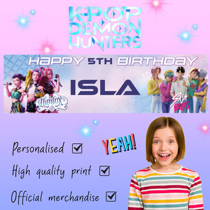 K-pop Demon Hunters Birthday Banner