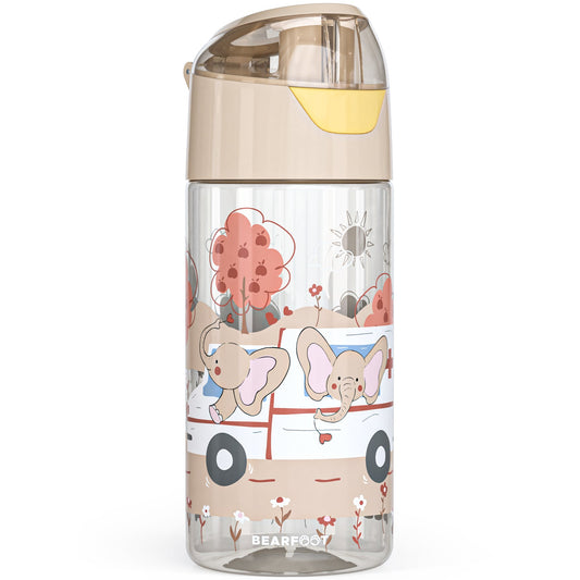 Trinkflasche Kinder, leichte Wasserflasche - Elefanten
