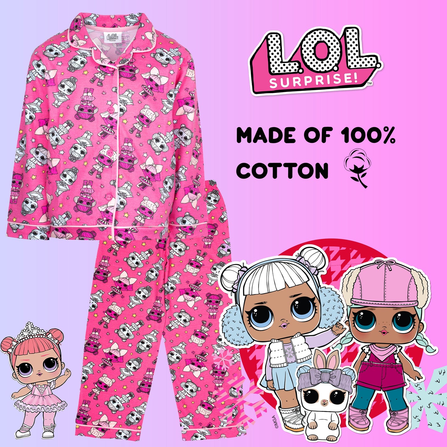 LOL rose Pyjamas with Buttons