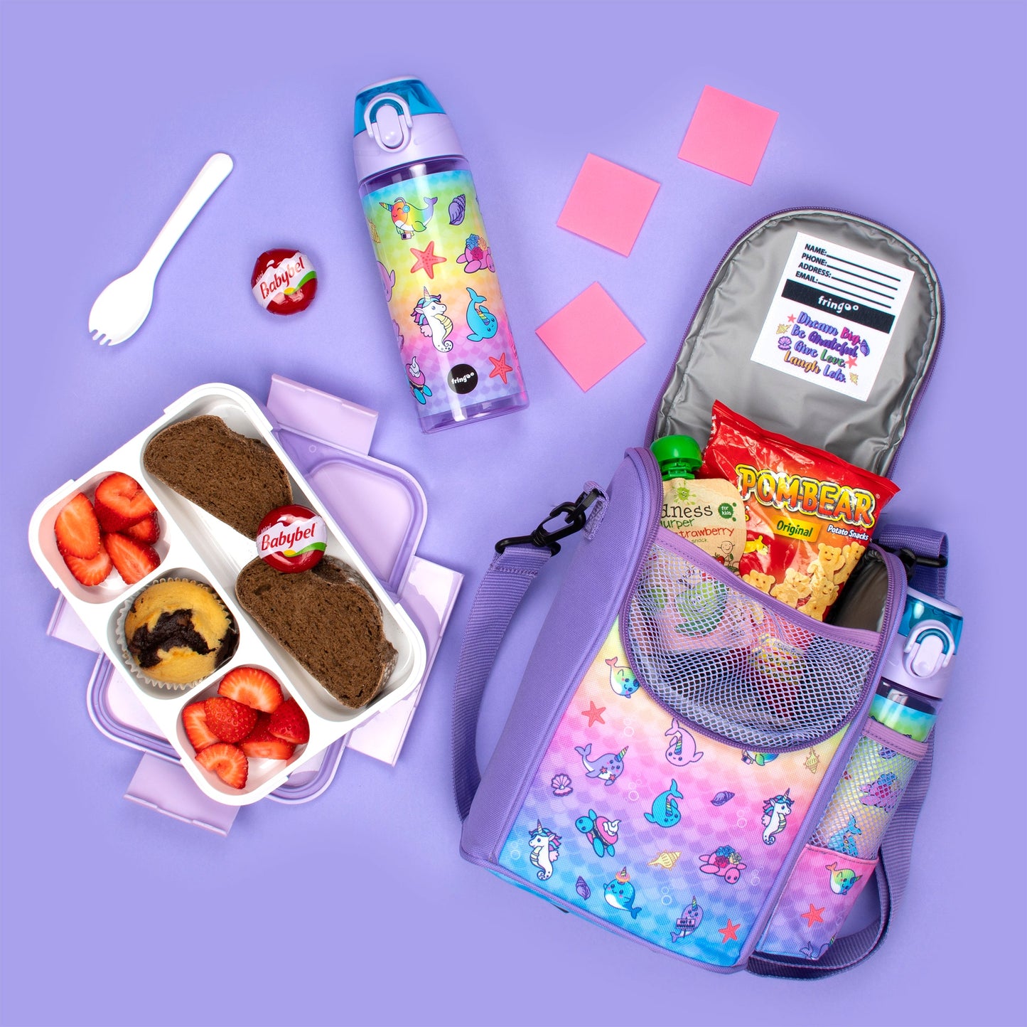 Sac repas avec bandoulière – Strap Lunch Bags – Narwhal & Seahorse