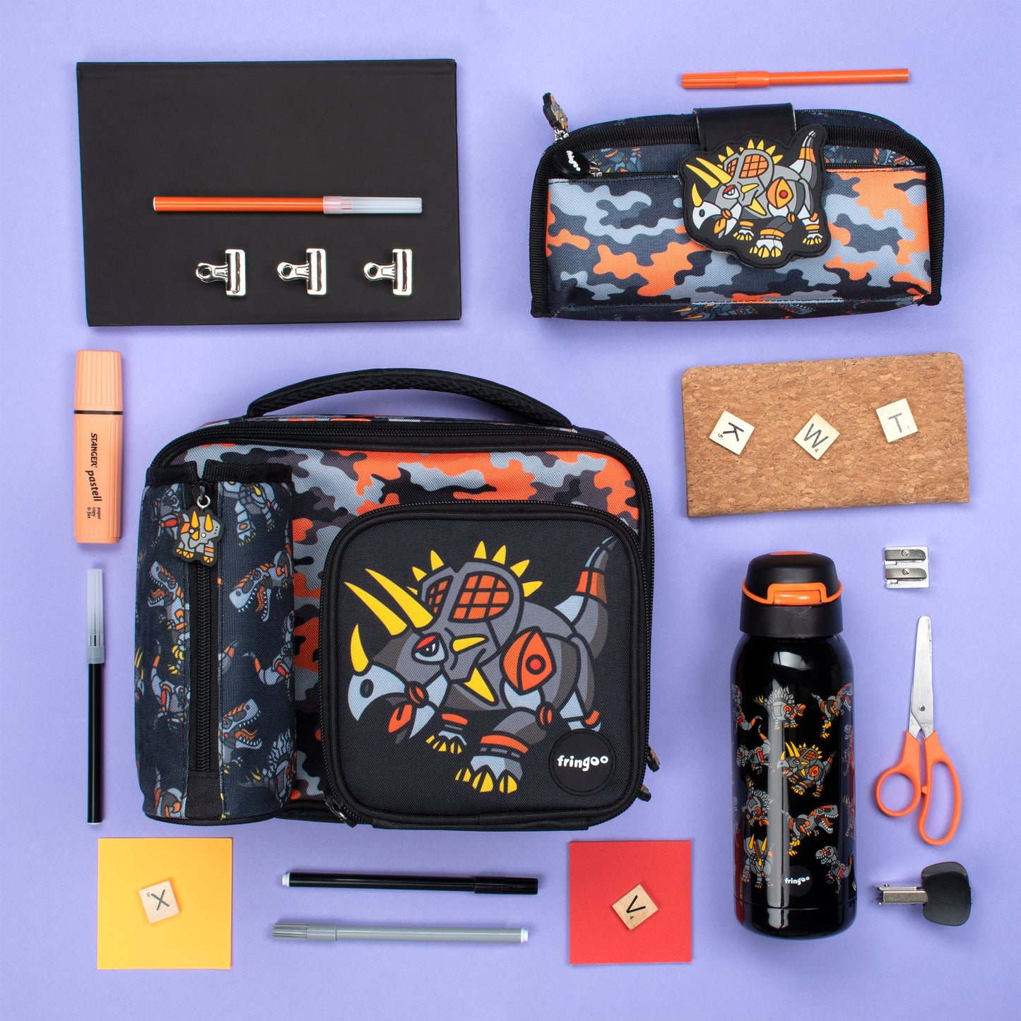 Sac repas carré – dinosaure Robot