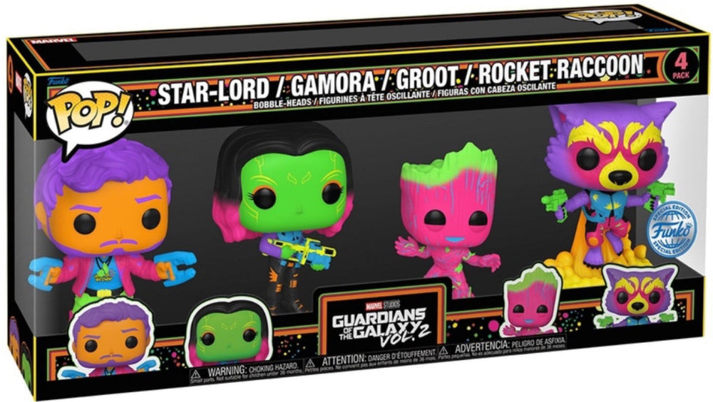 Pop! Guardiani della Galassia - Confezione da 4 (Luce Nera)